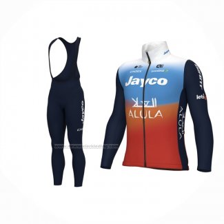 2024 Fietskleding Jayco AlUla Blauw Oranje Lange Mouwen En Koersbroek