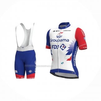 2021 Fietskleding Groupama-FDJ Rood Blauw Wit Korte Mouwen en Koersbroek(2)