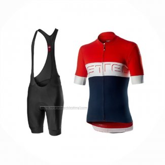 2020 Fietskleding Castelli Rood Blauw Korte Mouwen en Koersbroek