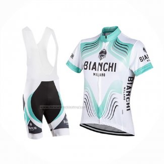 2017 Fietskleding Bianchi Milano Wit Korte Mouwen en Koersbroek