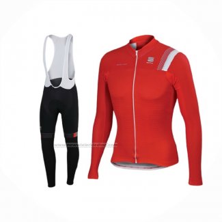 2016 Fietskleding Sportful Wit en Rood Lange Mouwen en Koersbroek