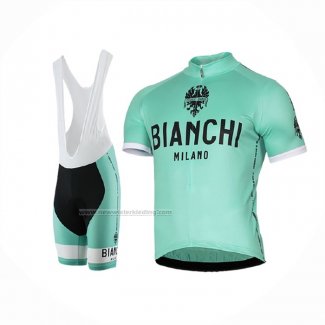 2017 Fietskleding Bianchi Milano Pride Groen Korte Mouwen en Koersbroek