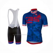 2017 Fietskleding Castelli Blauw en Rood Korte Mouwen en Koersbroek