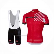 2017 Fietskleding Castelli Free Ar Rood Korte Mouwen en Koersbroek