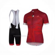 2016 Fietskleding Castelli Rood en Wit Korte Mouwen en Koersbroek