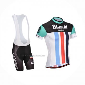 2014 Fietskleding Bianchi Zwart en Wit Korte Mouwen en Koersbroek