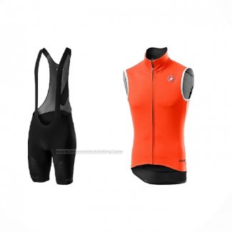 2021 Windvest Castelli Oranje Korte Mouwen en Koersbroek