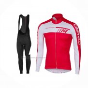 2017 Fietskleding Castelli Wit en Rood Lange Mouwen en Koersbroek