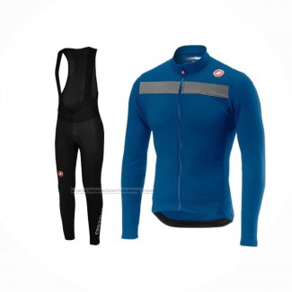 2019 Fietskleding Castelli Puro 3 Blauw Zwart Lange Mouwen en Koersbroek