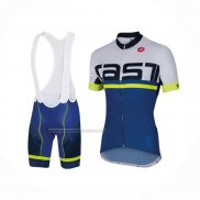 2016 Fietskleding Castelli Blauw Wit Korte Mouwen en Koersbroek