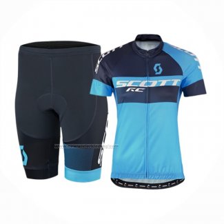 2016 Fietskleding Scott Zwart en Blauw Korte Mouwen en Koersbroek