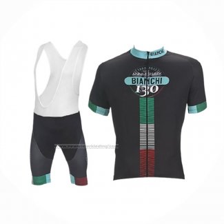 2017 Fietskleding Bianchi Zwart Korte Mouwen en Koersbroek